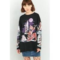 MM6 Cat Print Long Sleeve T-shirt, BLACK