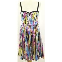 mng suit size s multi coloured knee length dress with elasticated wais ...