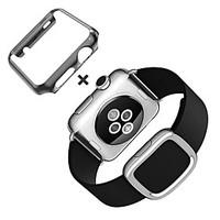 Modern Buckle Genuine Leather Strap Magnetic Closure Replacement Wristband for Apple Watch 38mm 42mm