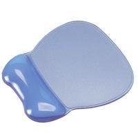 Mouse Mat with Wrist Rest Non Skid Easy Clean Soft Gel (Transparent Blue)