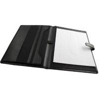 monolith leather look pu conference folder with a4 pad black