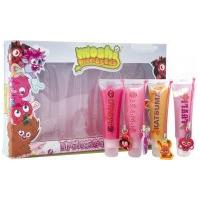 moshi monsters gift set 4x lip gloss with decorative charms