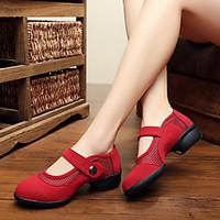 modern womens dance shoes sneakers velvet low heel blackred