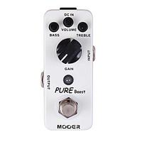 Mooer Pure Boost Guitar Effect Pedal 20DB Clean Boost with 15DB 2 Band EQ Full Metal Shell True Bypass