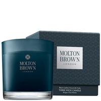 molton brown black leather accord and cade three wick candle 480g