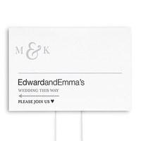 monogram simplicity directional wedding sign simple ampersand