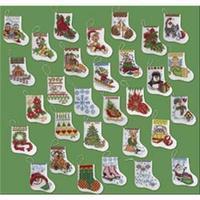 More Tiny Stockings Ornaments Counted Cross Stitch Kit-2-1/2X3 14 Count Set Of 30 230159