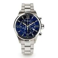 Montegrappa Fortuna Watch Steel Blue Dial Steel Bracelet