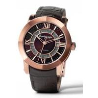 montegrappa nerouno automatic watch rose gold pvd brown dial leather s ...