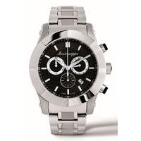 Montegrappa NeroUno Quartz Chronograph Steel Black Dial Steel Bracelet