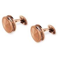 Montegrappa NeroUno Rose Gold Pvd Cufflinks With Crystals