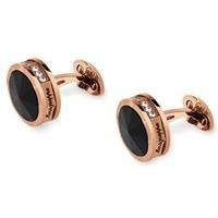 Montegrappa NeroUno Rose Gold Pvd and Onyx Cufflinks With Crystals