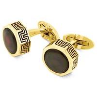 Montegrappa Privilege Yellow Gold Pvd and Black Mother of Pearl Cufflinks