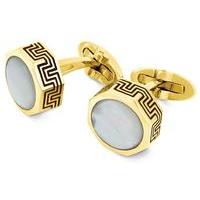 montegrappa privilege yellow gold pvd and white mother of pearl cuffli ...