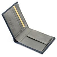 montegrappa wallet 3 cc with coin case blue grey