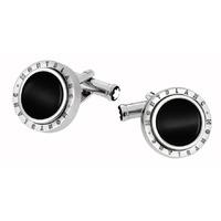 Montblanc Contemporary Collection Cuff Links Turning with Black Onyx Inlay