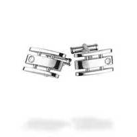 Montblanc Silver Collection Cuff Links 3 Rings Skelleted