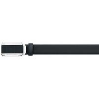 Montblanc Belt Black & Shiny Palladium Box Buckle Rubber Black Strap 30mm