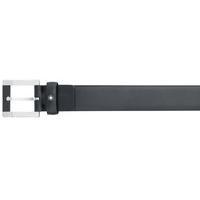 Montblanc Belt Square Black Leather & Brushed Palladium Pin Buckle Black Prof Strap 35mm