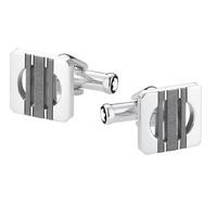 montblanc cufflinks square steel three rings grey pvd