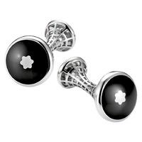 Montblanc Cufflinks Round Skeleton Steel Glass Emblem