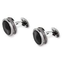 Montegrappa NeroUno Steel and Black Resin Cufflinks