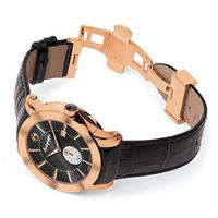 Montegrappa NeroUno Quartz Watch Rose Gold PVD Black Dial