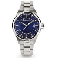 Montegrappa Fortuna Watch Steel Blue Dial Steel Bracelet