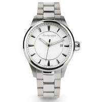 Montegrappa Fortuna Watch Steel Silver Dial Steel Bracelet