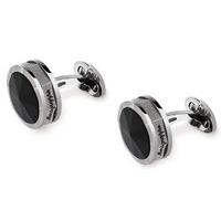 Montegrappa NeroUno Steel and Onyx Cufflinks