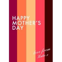 mothering sunday stripe personalised mothers day card