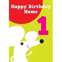 Mouse 1st | First Birthday Card
