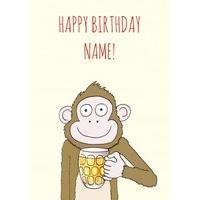 Monkey Beer | Happy Birthday Card | MOZ1022