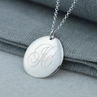 Monogrammed Silver Pebble Necklace (Large)