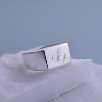 Monogrammed Silver Signet Ring