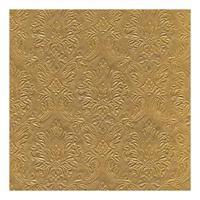 Moments Ornament Embossed Lunch Napkins Gold 33cm 3ply (Pack of 16)