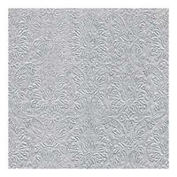Moments Ornament Embossed Dinner Napkins Silver 40cm 3ply (Pack of 16)