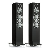 monitor audio gold 300 gloss black floorstanding speakers pair