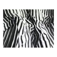 Monochrome Stripes Print Georgette Dress Fabric Black & Ivory