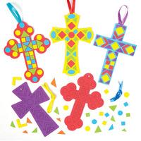 mosaic cross decoration kits pack of 4