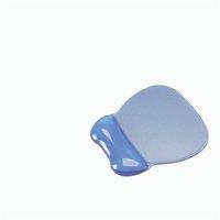 Mouse Mat with Wrist Rest Non Skid Easy Clean Soft Gel (Transparent Blue)