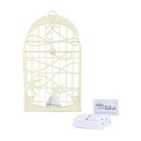 Modern Decorative Birdcage with Birds in Flight - Ivory