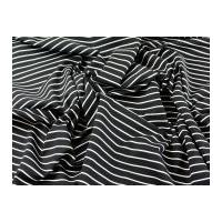 Monochrome Stripe Ponte Roma Stretch Jersey Knit Dress Fabric Black & White