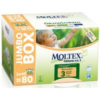 Moltex Nature Disposable Nappies - Midi - Size 3 - Jumbo Box of 80