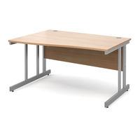 move wave desk 1400mm left hand beech