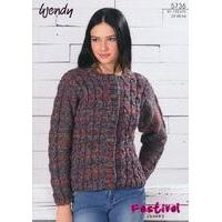 Mock Cable Cardigan and Sweater Vest in Wendy Festival (5736)