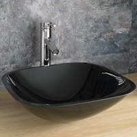 Monza 31cm x 31cm Square Countertop Black Glass Sink