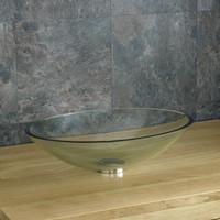 monza 51 x 38cm countertop clear glass bathroom basin