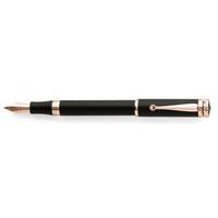 Montegrappa Ducale Black with Rose Gold Trim Medium Fountain Pen