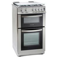 Montpellier MDG500LS 50cm Gas Cooker in Silver Double Oven FSD